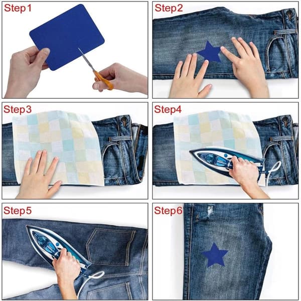 Stryge-på Jeans Lapper Indvendig & Udvendig Stærkeste Klæbemiddel til Jeans Tøj