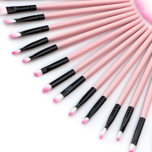 32st Pro Makeup Borstar Kosmetisk verktygssats Ögonbrynsskugga Powder Brush Set Bag Pink