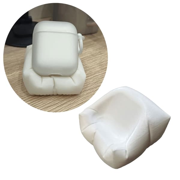 3D-printet sofalignende etui for øretelefoner for Pods 2 3, flere modeller, skrivebord White