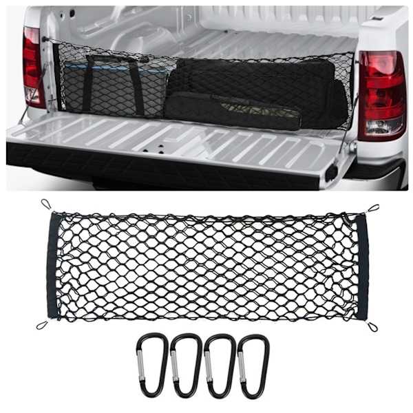 Lastnät för Pickup Elastiskt Nät Bädd Fällbart Flak Nät Lastbilsspännband Mesh