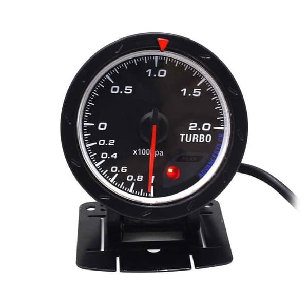 Universal 60mm Bil Automobile Digital LED Turbo Boost Måler Sort Dæksel