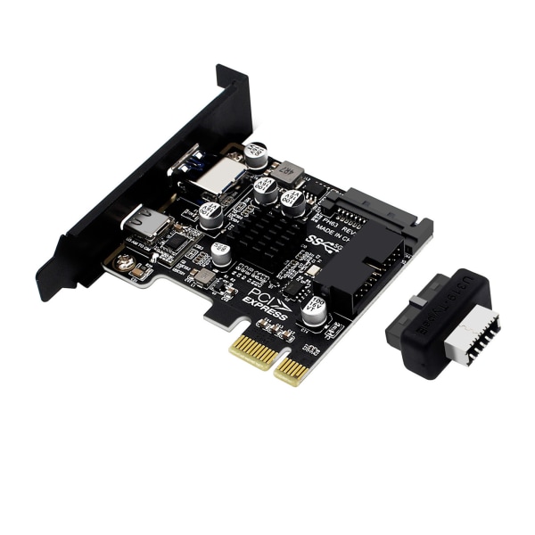 PCIE 3.0 till USB3.0 A Typ C 5Gbps Dataöverföring Snabbladdning USB-C Controller PCI-E Typ E 19P 20P Typ E Kort