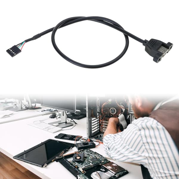 USB2.0 Hunn til Hovedkort 5Pin Header Kabeladapter med Skruepanel