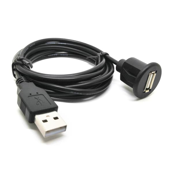Lydkabeluttak USB2.0 Bil Dashbord Innfelt Monteringspanel Forlengelseskabeladapter