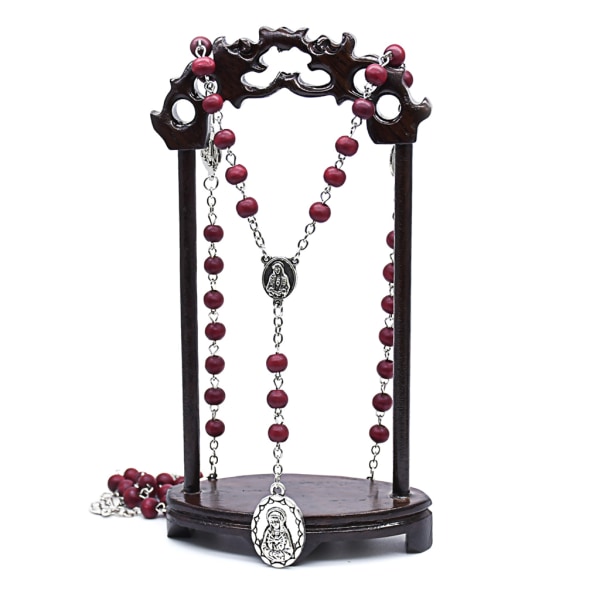 Rosenkrans halsband katolska Mary hänge halsband pärla lång kedja män kvinnor