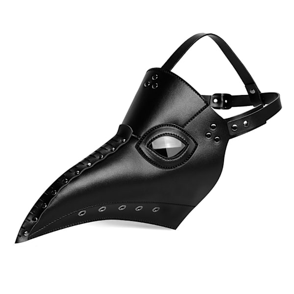 Pestdoktor Mask i PU-läder för Halloween Steampunk Fågelmasker Lång Näsa Rekvisita