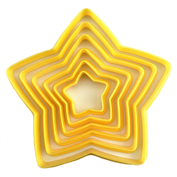 Plastmaterial Cookie Cutters Star Femuddig form Baktillbehör Verktyg