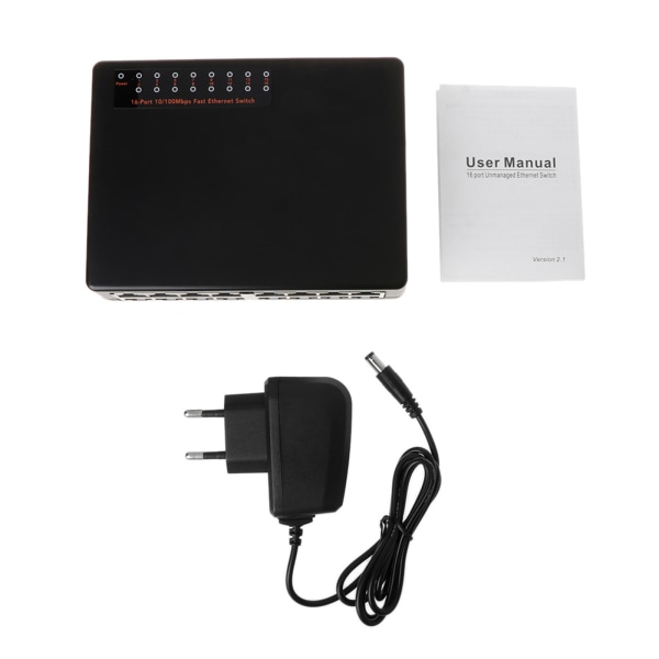 16-Port 10/100Mbps Ethernet Netværk Switch HUB Desktop Mini Hurtig LAN Switch Adapter