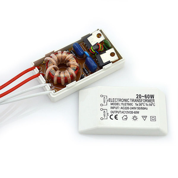 AC 220V till AC 12V Elektronisk transformator spänningsomvandlare 20-60W för Smart Power Supply Driver Segmentation/Remote Cont