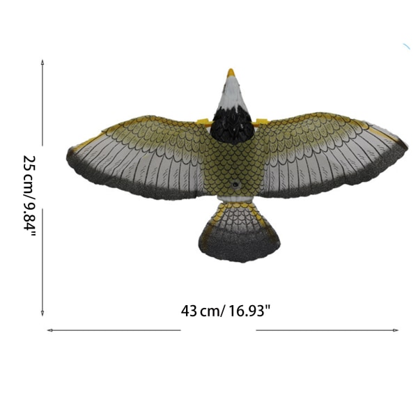 Elektrisk Eagle Flying Bird Toy med LED-ljus och musikljud djurmodell