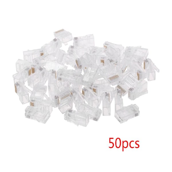 50 stk/pakke stranded 10P10C nettverkskabelkontakt RJ48 krystallplugg modulær