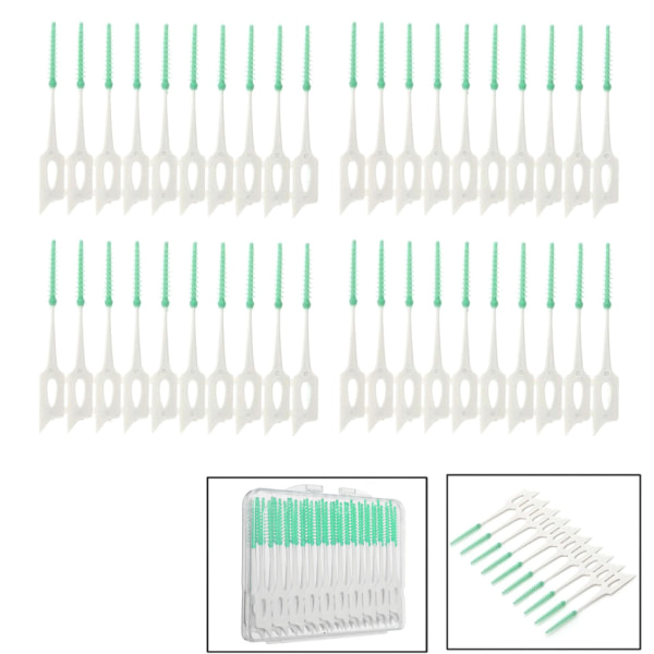 Nytt 40st mjukt rengöringsverktyg mellan tandtrådsborstar för tandvård