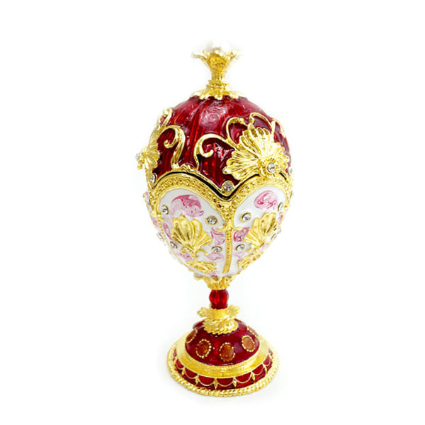 Blommor Form Faberge-Egg Series Handmålade smycken Prydnadsföremål Unik present till påsk Heminredning Samlarhantverk