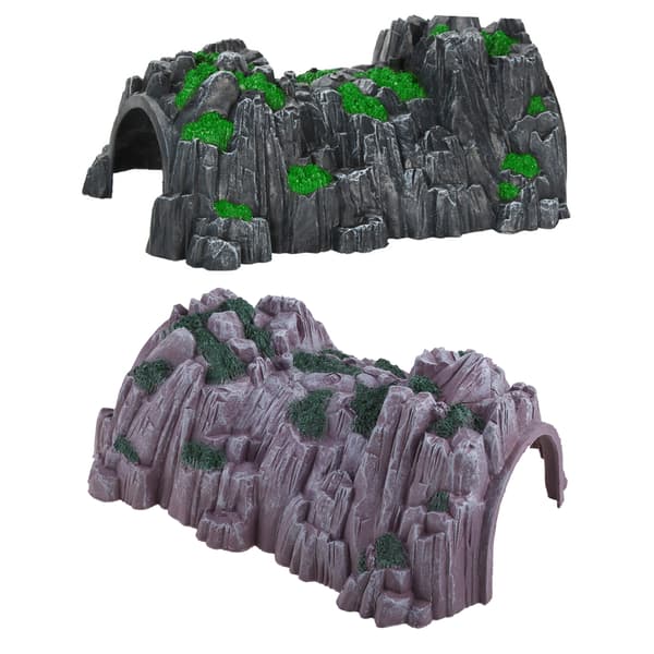 Realistisk hulesimulering klippetunnel til børnetogbane layout kagepynt