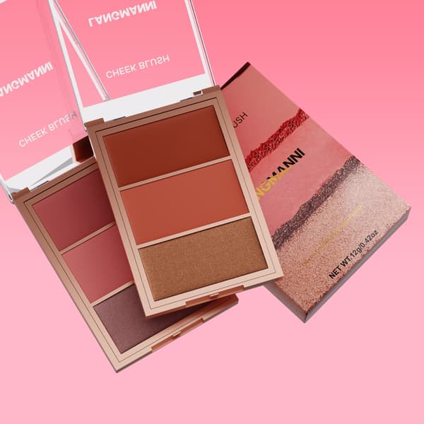 Bærbar Blush Palette Kindben Kontur Blush Highlighting Flush Effekt B