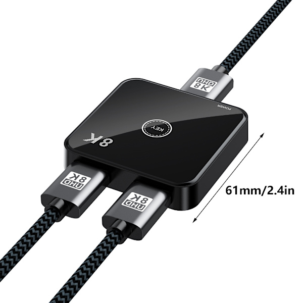 2 i 1 Ut Växlare Stöder 4K 120Hz 2.1 Hub Splitter