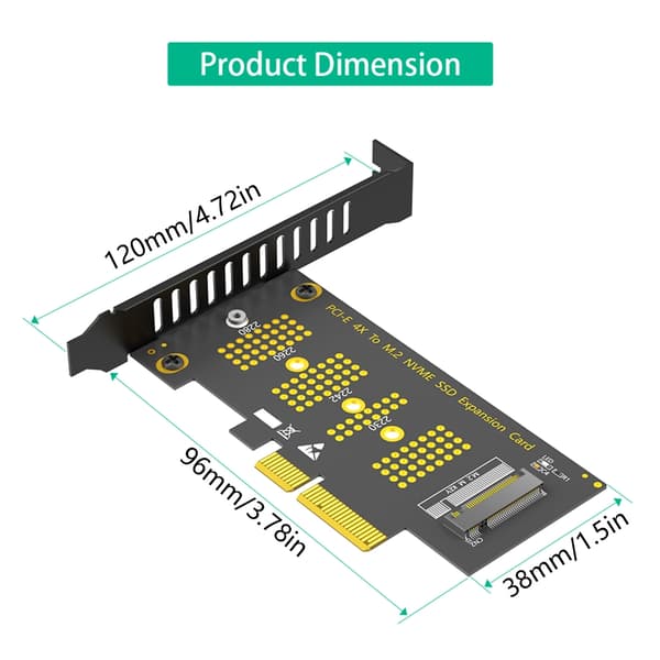 Nvme Solid Disk til PCIe 4X Konverterkort 16Gbps Til M.2 2230 2242 2260 2280