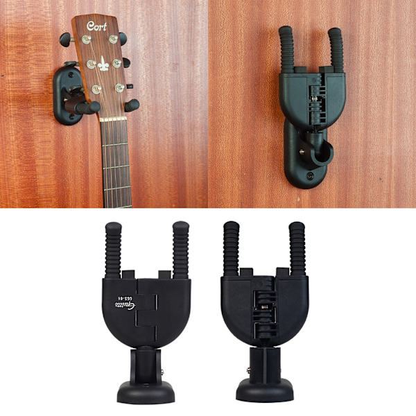 Gitarr Väggfäste Hängare Gitarrställ Auto-Gravity Lock Gitarrhållare Väggkrok för bas Elgitarr Banjos Mandolin