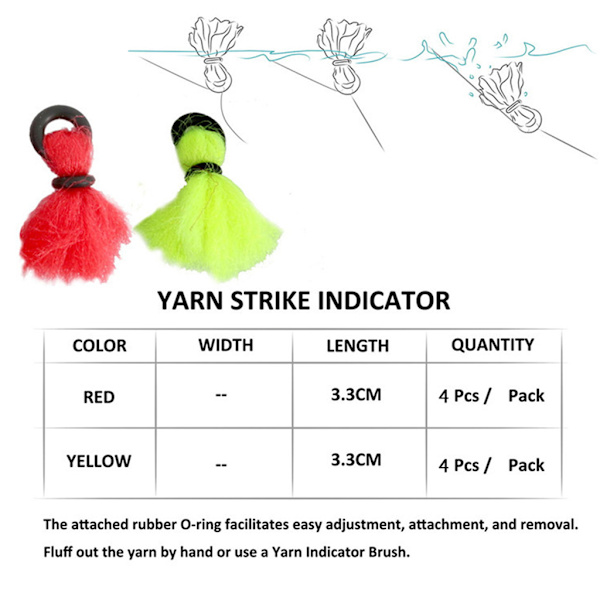 4st/ Set Strike Indicator för flugfiskeredskap Tillbehör Fiske Flytskum Yellow B