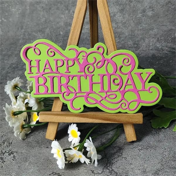 Födelsedagsbrev Präglingsstans Kolstål Skärformar för Scrapbooking