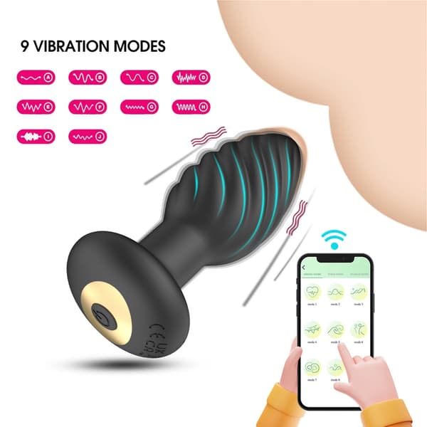 Trådlös fjärrkontroll Ass Vibrator Vibrerande Butt Plug Man Prostatamassager