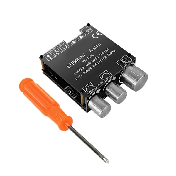 Bluetooth-kompatibel Stereo Effektforstærker 2x50W 2.1 Kanal Lyd Stereo Receiver med DiskantBas til Bil Hjem