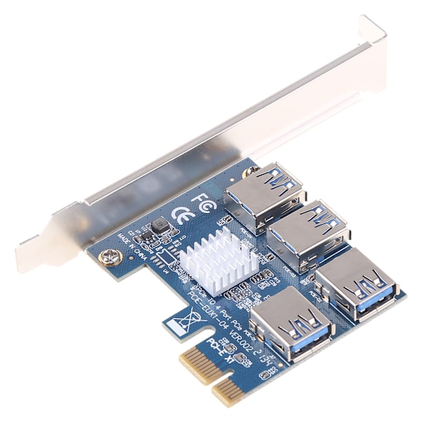 PCI E 1 till 4 PCIE Riser-kort Adapter PCIE Riser USB 3.0 Förlängningssladd Adapterkort För BTC Mining Expansion Riser-kort