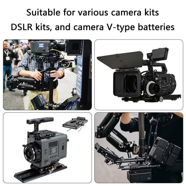 Alloy V Mount Batteriplade Adapter til Camcorder LED Videolys Kamera Sæt