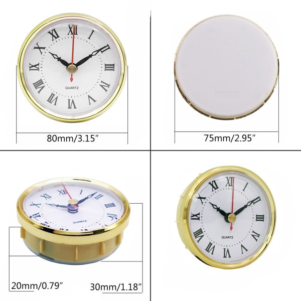 Classic Clock Movement 80 mm Quartz Clock Insert för DIY Crafts Accessories