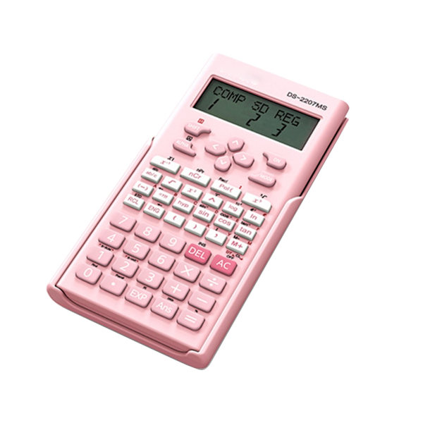 Vetenskaplig miniräknare med två rader display l Studentfunktion Miniräknare Smal och bärbar för skola och företag Pink