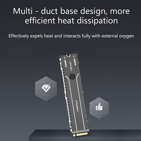 Aluminium til M.2 køler køleplade varme termiske puder til NGFF NVME PCIE 22110 SSD