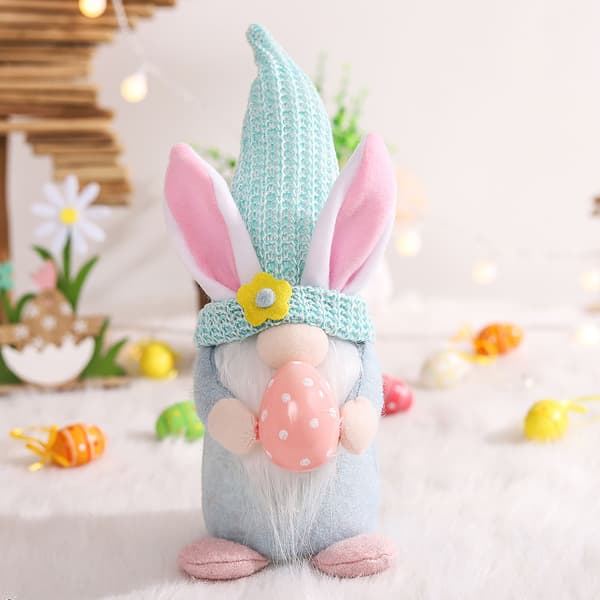 Påskhare Gnome Plysch Skandinavisk Tomte Elf Decorations Lighted Rabbit Decor Pink
