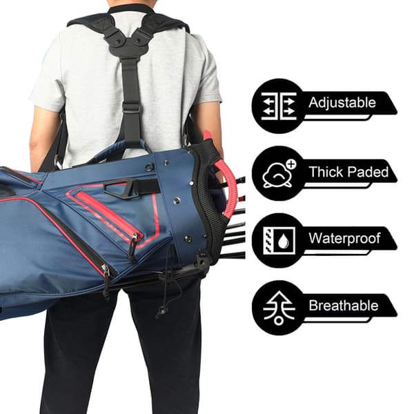 Universelle golfbag doble skulderstropper golfbærestropp slitesterk