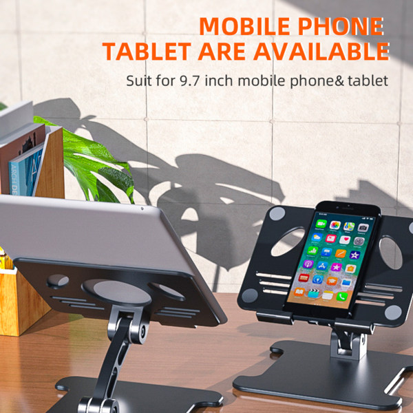 Universal Tablettställ Bordshållare Montering Telefon Lyftbar och hopfällbar Höjd/vinkel Justerbar inom 12,9 tum Silver