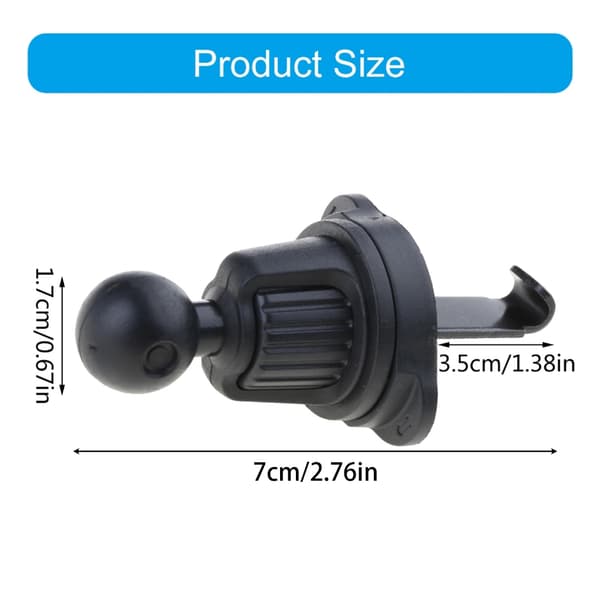 Bil Luftventil Klemme Feste 17mm Rund Hode Base for Biltelefonholder Luftuttak