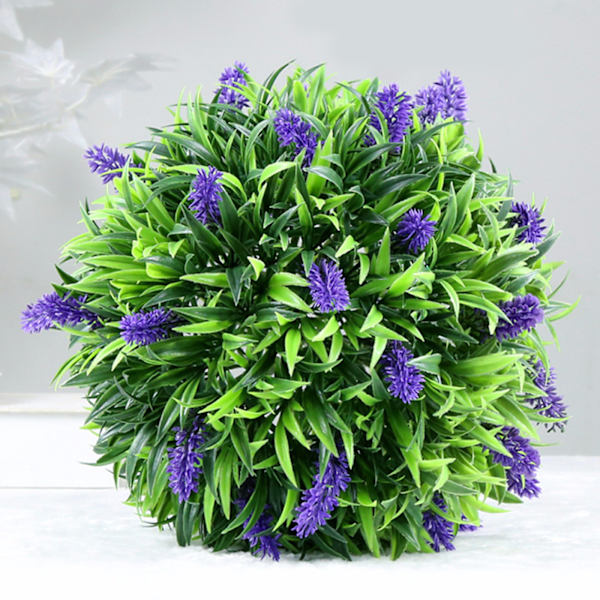 Konstgjord lavendelboll Blomkorg för kreativ konstgjord växt Lavendel Dekorativ boll Topiary boll för balkong D