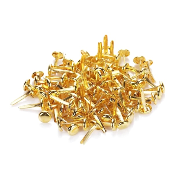 Guld Mini Brads mönsterpåse Clips Runt huvud Clips Metal Runt huvud Clips Scrapbooking Brads mönster Clips för skolan