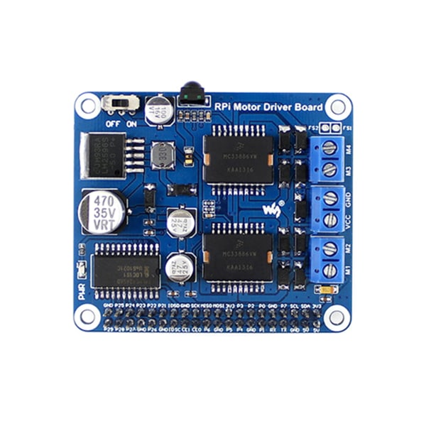 För Raspberry Pi Rpi Motor Driver Board MC33886 Driver Expansion Board Multi Layer Kortslutning för skydd