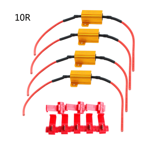 4st/ set LED-billjusmotstånd 25W 6/8/10/25Ω Belastningsmotstånd för blinkerslykta Skyltlampa Universal Biltillbehör 10R