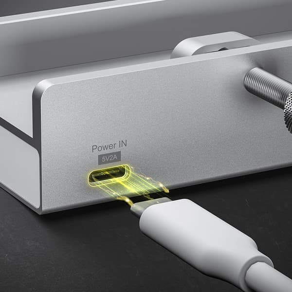 4 Portars Aluminium Extern Dockningsstation USB 3.1 Typ C Clip HUB 10Gbps Data
