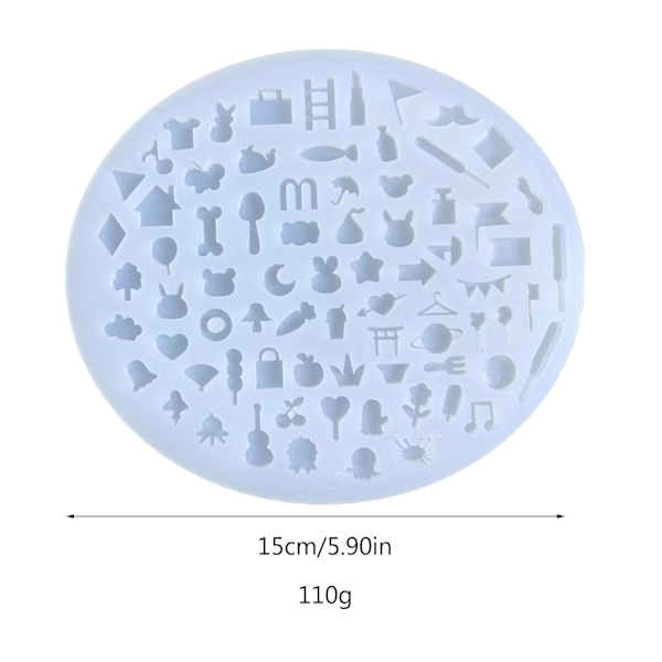 Glänsande Blank Geometri Filler Olika symboler Silikon Form DIY Nyckelring Hängsmycken för väska dekorationer