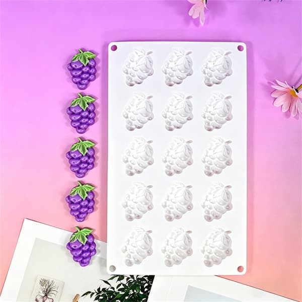 15 Stykker Drue Design Silikone Slikforme Perfekt Til Fester Og Gaver