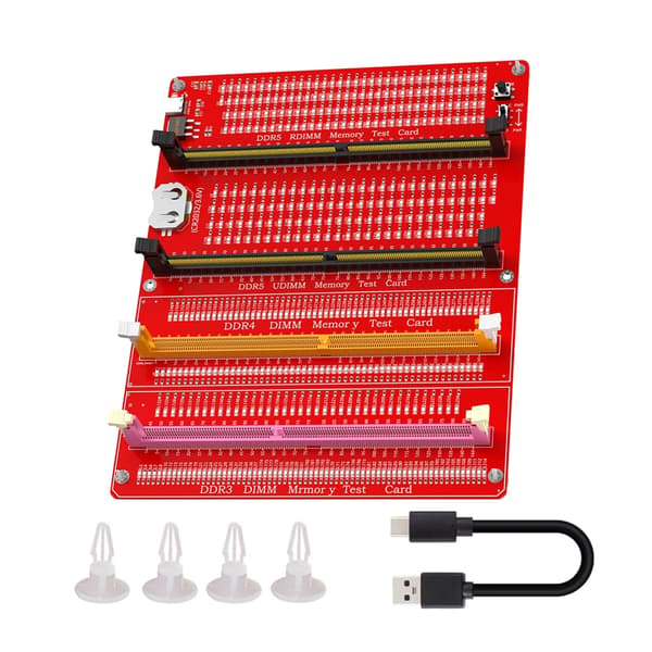DDR3/4/5 RDIMM/UDIMM Minnetester med LED-indikator for stasjonær datamaskin
