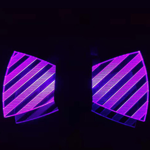 Färgglada LED upplyst akryl fluga färger blinkande lysande Halloween halsband null - Diamond models
