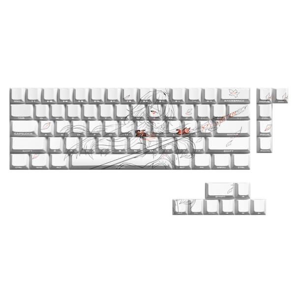 Ergonomisk tastehættesæt PBT 74 taster sidegraverede tastehætter til 61 67 68
