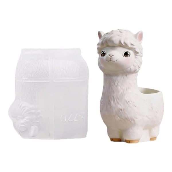 Silikonform for stearinlys med sauefigur for lyskopp blyantholder gipsurner