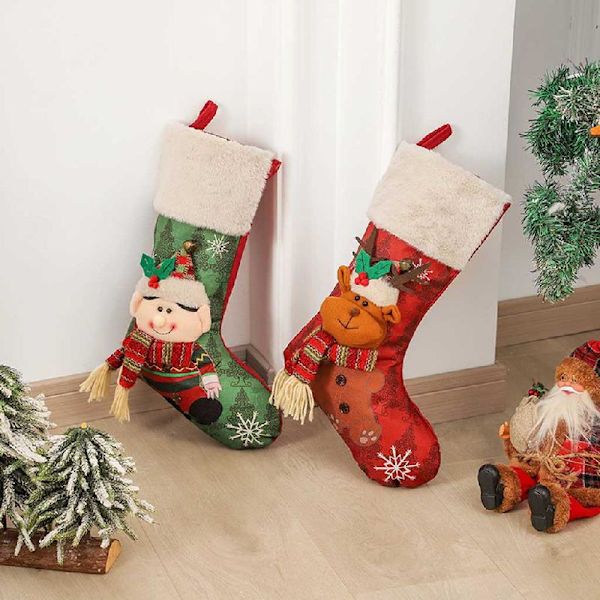 Julstrumpor Stor julstrumpa dekoration 18\" Santa Snowman Rensocka null - Snowman