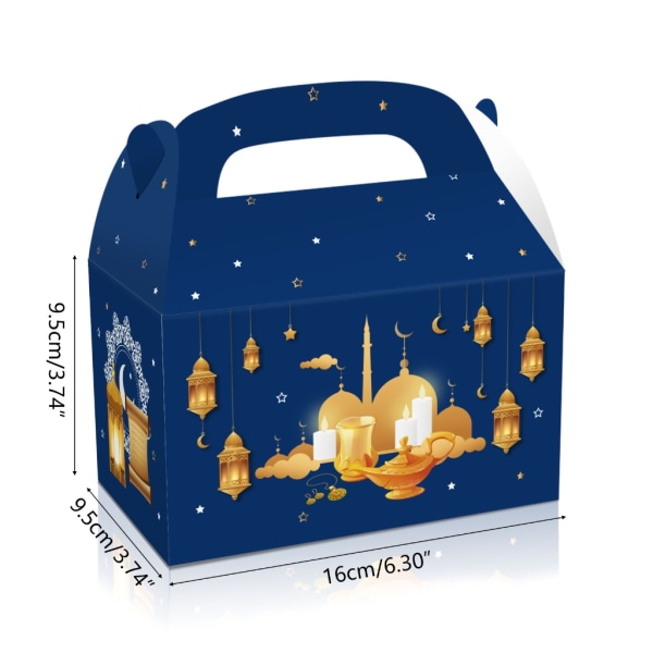 24st Eid Mubarak presentförpackning Moon Lykta Förvaringsorganisatorer Behållare för Festival Holiday Nyårsfest Inredning