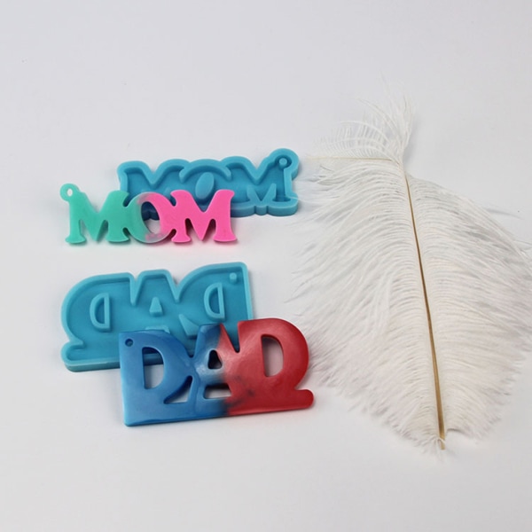 2 st PAPPA och MAMMA Nyckelring Form Mould Silikonform DIY