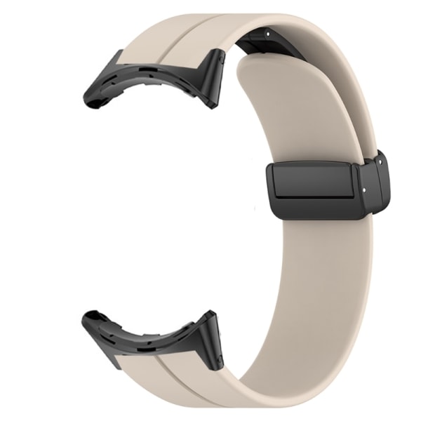 Flexibelt band som är kompatibelt för Pixel Watch 2 Smartwatch Magnetisk silikonarmband med mjukt klockarmband Vintage white